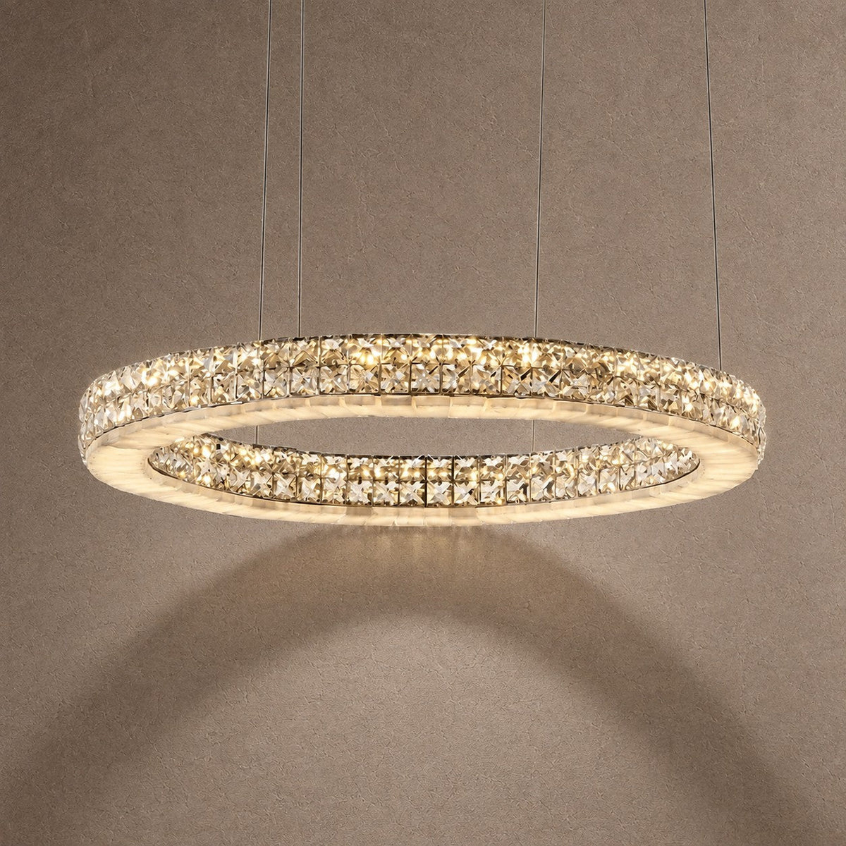 Vera Crystal and Alabaster Chandelier - Ø23.6" × H2.4" (Ø60 × H6 cm)Blushlighting