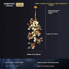 Verdant Branch Copper Vine Glass Flower Stairwell Chandelier - CopperH59.0"(150cm)Warm Light 3000kBlushlighting