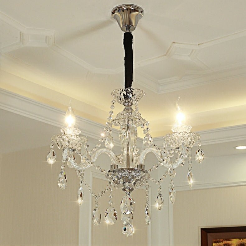 Veridian Grandeur Crystal Chandelier - 3 Lights D20.1"*H17.7"Warm LightBlushlighting