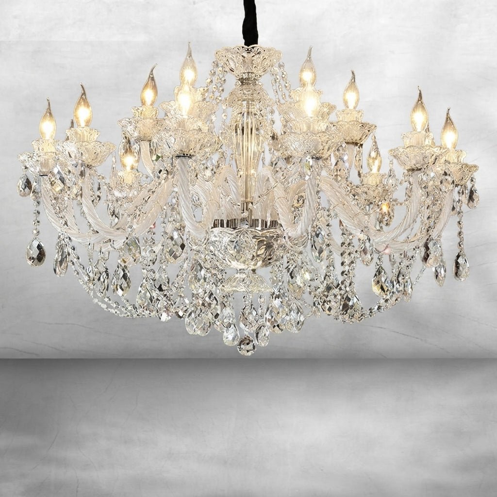 Veridian Grandeur Crystal Chandelier - 3 Lights D20.1"*H17.7"Warm LightBlushlighting
