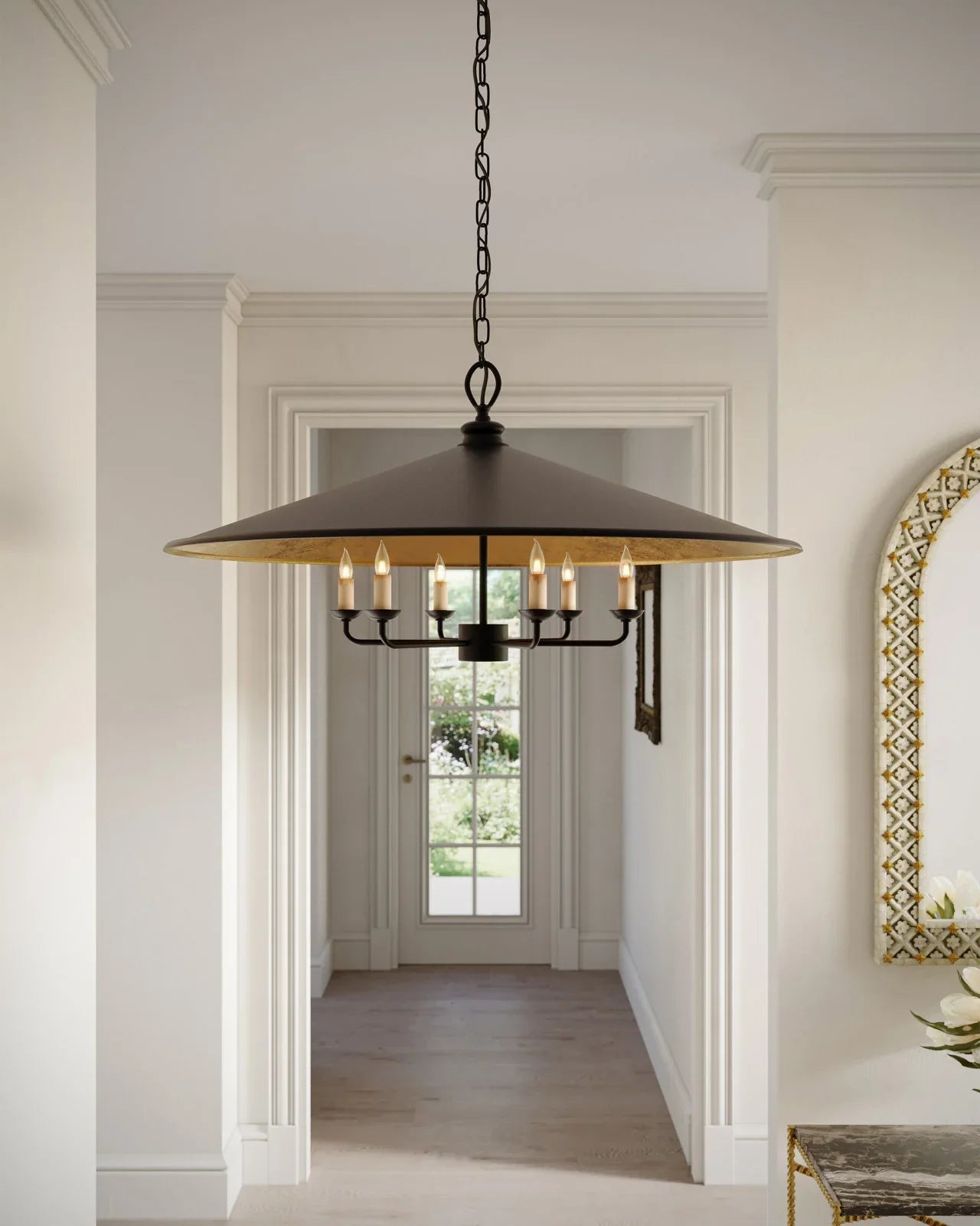 Veritas Black Chandelier 36'' For living room, bedroom, Foyer Entryway - Blushlighting