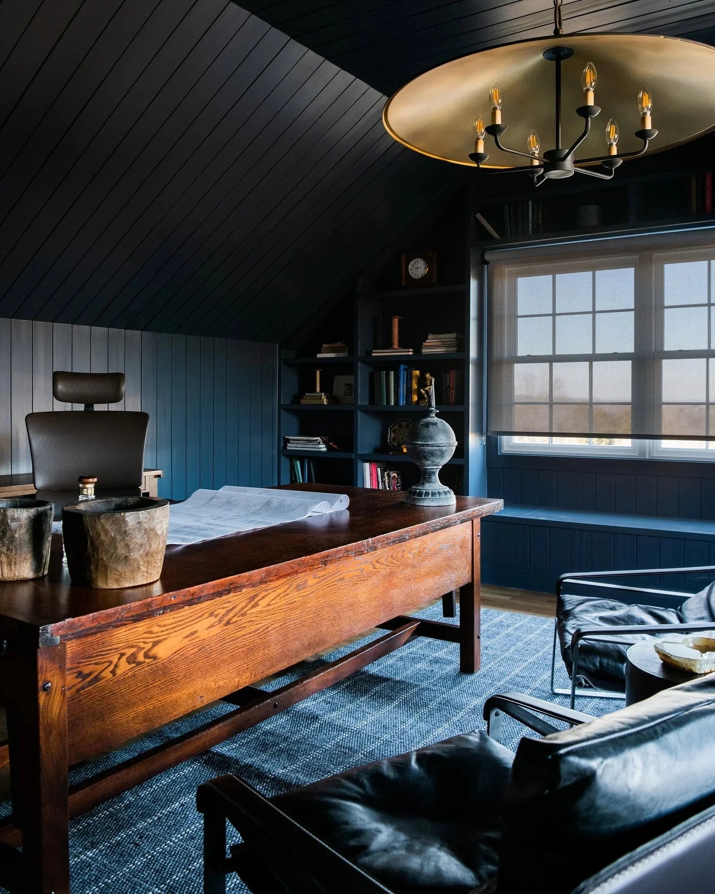 Veritas Black Chandelier 36'' For living room, bedroom, Foyer Entryway - Blushlighting