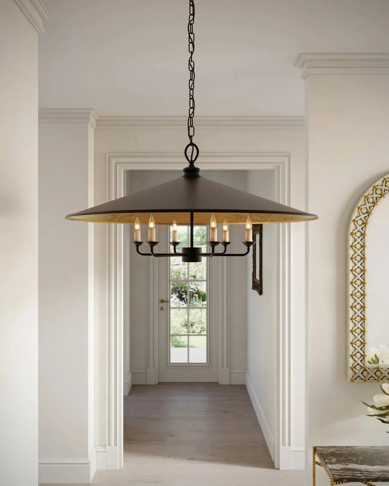 Veritas Black Chandelier 36'' For living room, bedroom, Foyer Entryway - Blushlighting