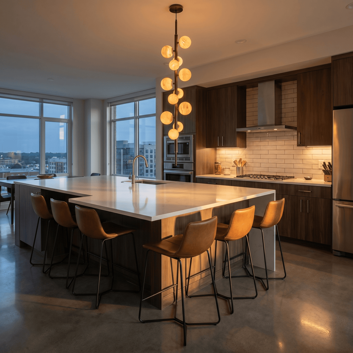 Vertical Orb Cascade Alabaster Pendant Light - H70.9" (180 cm)Blushlighting