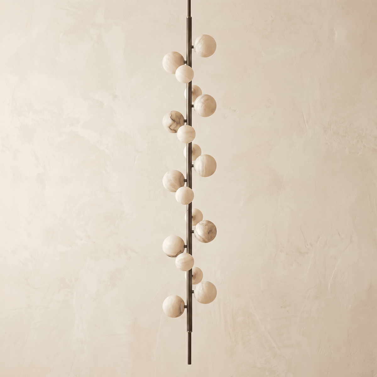 Vertical Orb Cascade Alabaster Pendant Light - H70.9" (180 cm)Blushlighting