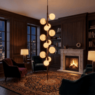 Vertical Orb Cascade Alabaster Pendant Light - H70.9" (180 cm)Blushlighting