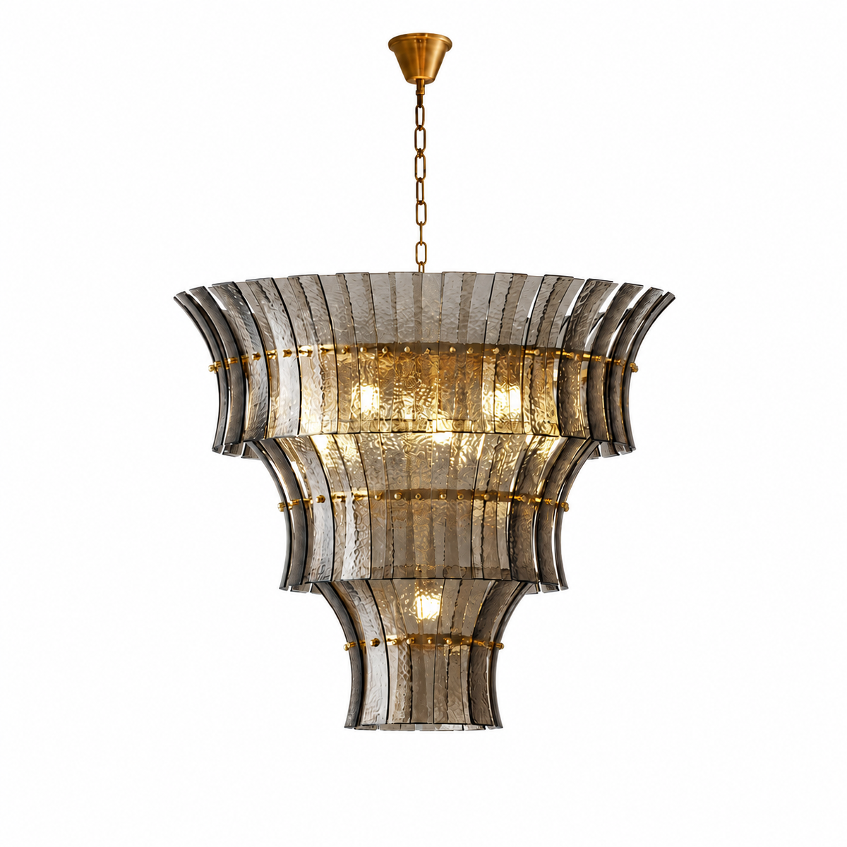 Vespera Art Deco smoked glass living room chandelier