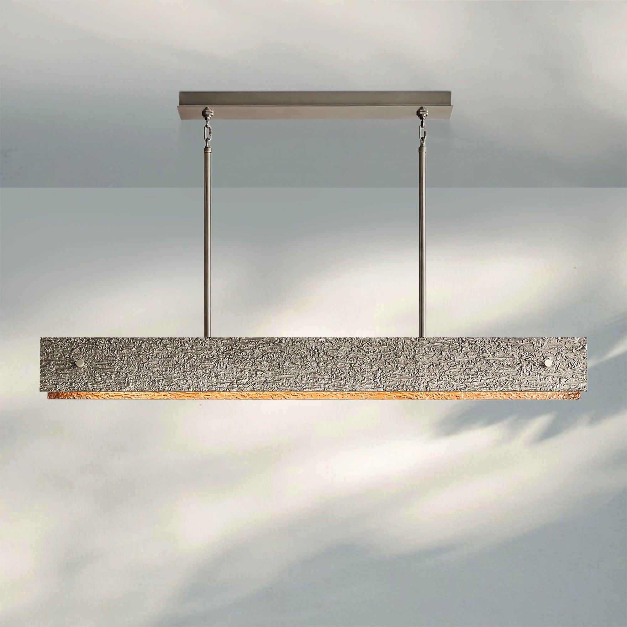 Veuvery Linear Chandelier 54" 72"-chandeliers for dining room,chandeliers for stairways,chandeliers for foyer,chandeliers for bedrooms,chandeliers for kitchen,chandeliers for living room-54''-Pewter-Blushlighting