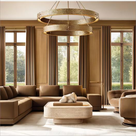 Veuvery Round Chandelier 36" - BrassBlushlighting