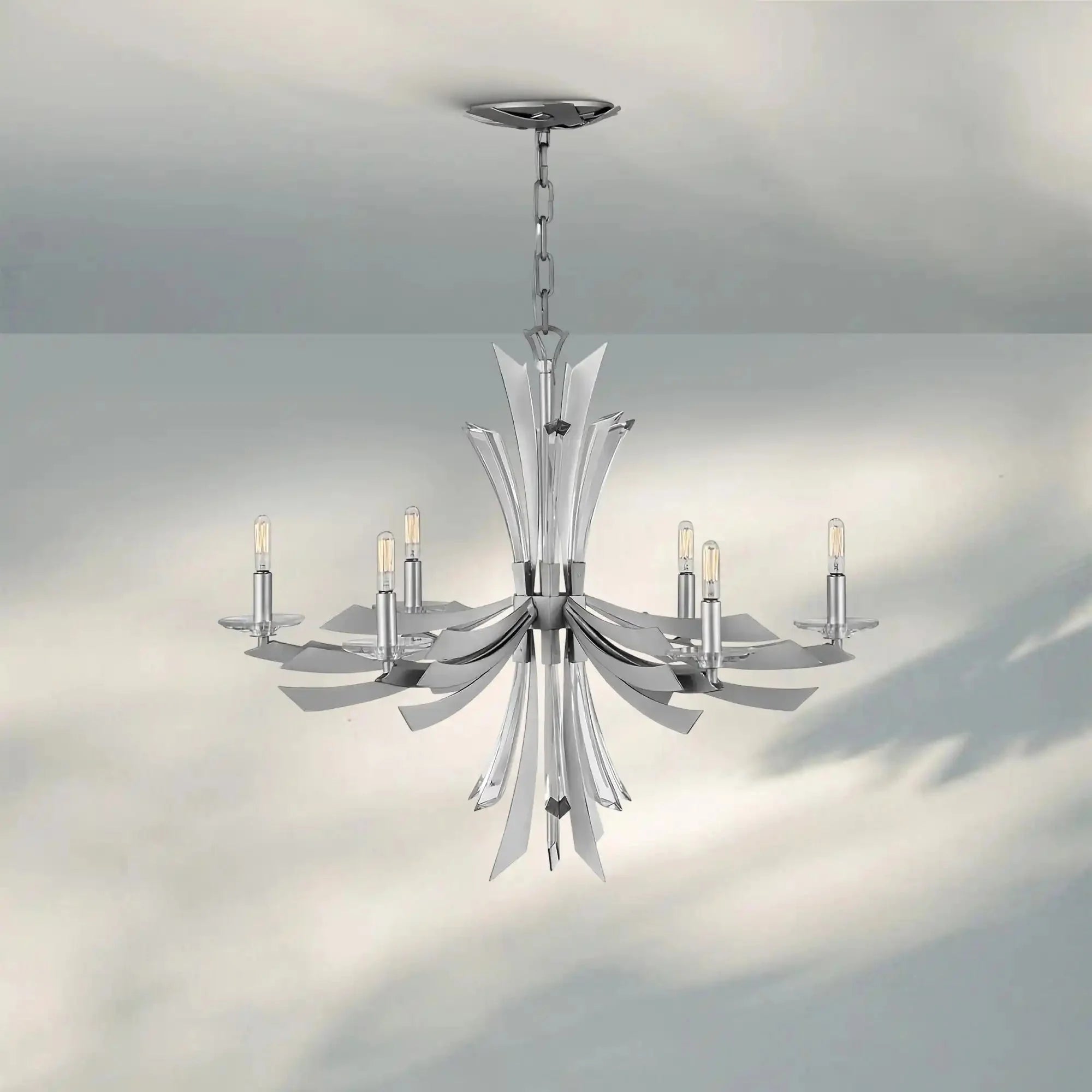 Aurora Medium Single Tier Chandelier - Blushlighting