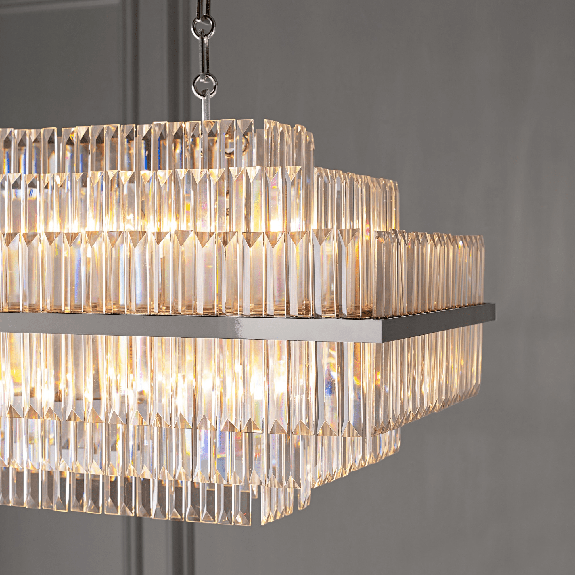 Vienna Linear Crystal Chandelier-Chandelier-Blushlighting-Blushlighting