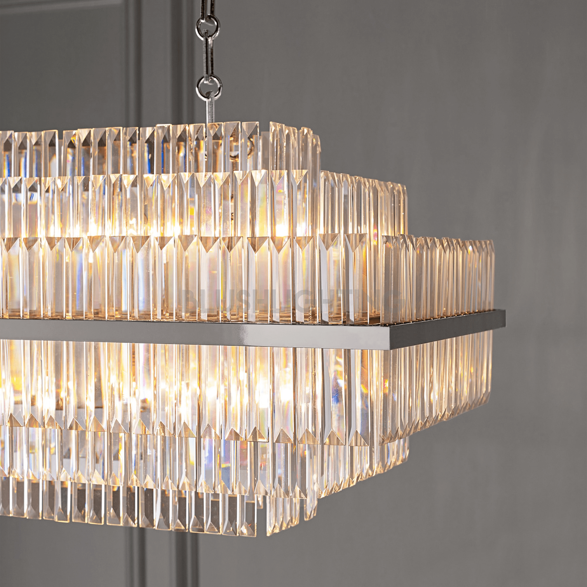 Vienna Linear Crystal Chandelier-Chandelier-Blushlighting-Blushlighting