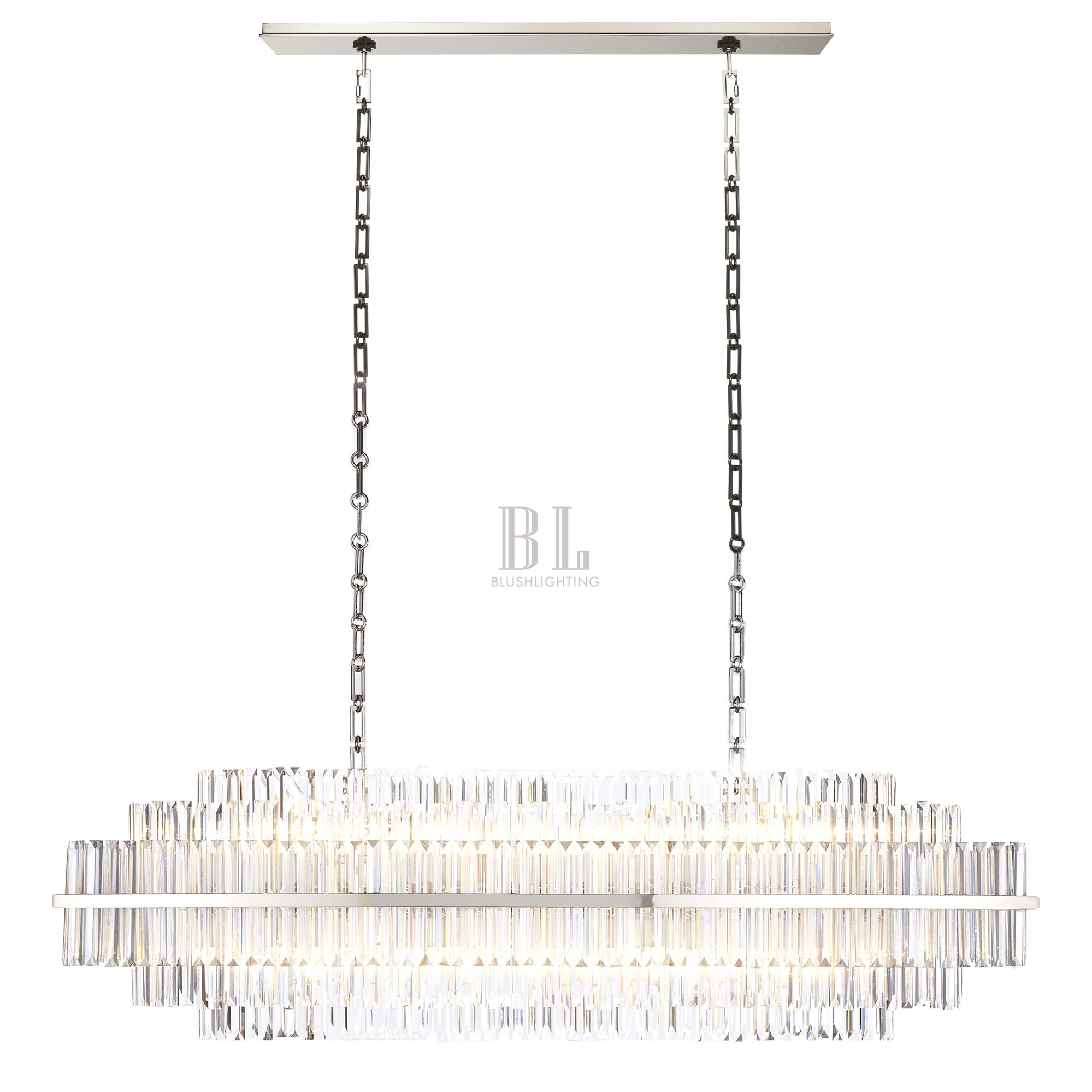 Vienna Linear Crystal Chandelier-Chandelier-Blushlighting-Blushlighting