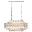 Vienna Linear Crystal Chandelier-Chandelier-Blushlighting-32"-Nickel-Blushlighting