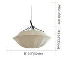 Vintage French Style Cream White Silk Umbrella Chandelier - D19.5''*H13.65''Black EdgeWarm LightBlushlighting