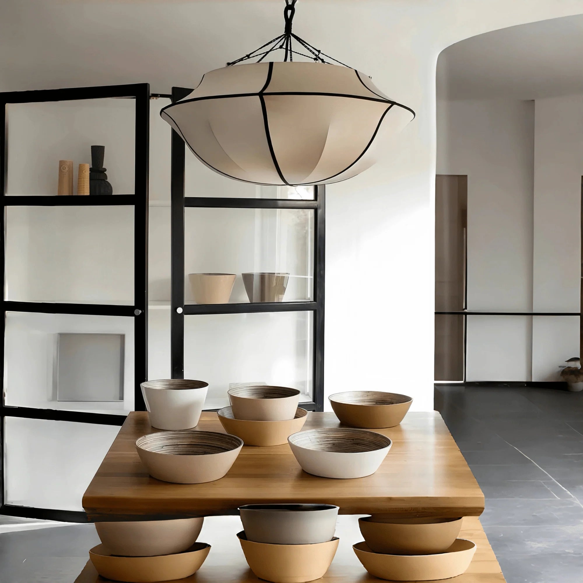 Vintage French Style Cream White Silk Umbrella Chandelier - Blushlighting