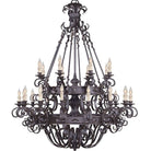 Vintage Iron Simple Candle Art Chandelier for Living Room / Villa / Stairs - 9 Lights: D33.5"*H37.8"Warm LightBlackBlushlighting