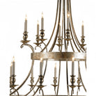 Vintage Large Iron Chandelier with Candle Rustic Farmhouse Pendant Lighting - Blushlighting