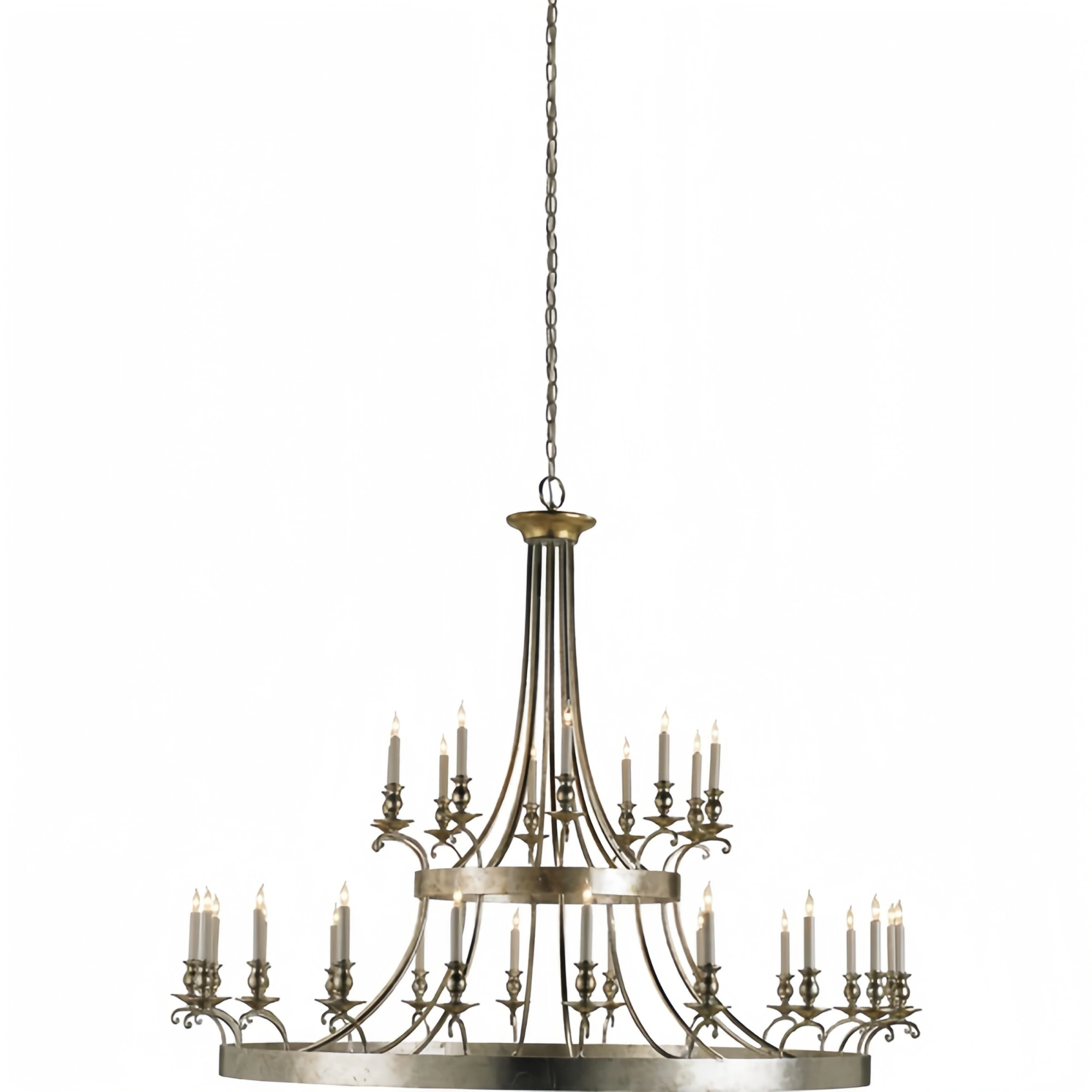 Vintage Large Iron Chandelier with Candle Rustic Farmhouse Pendant Lighting-