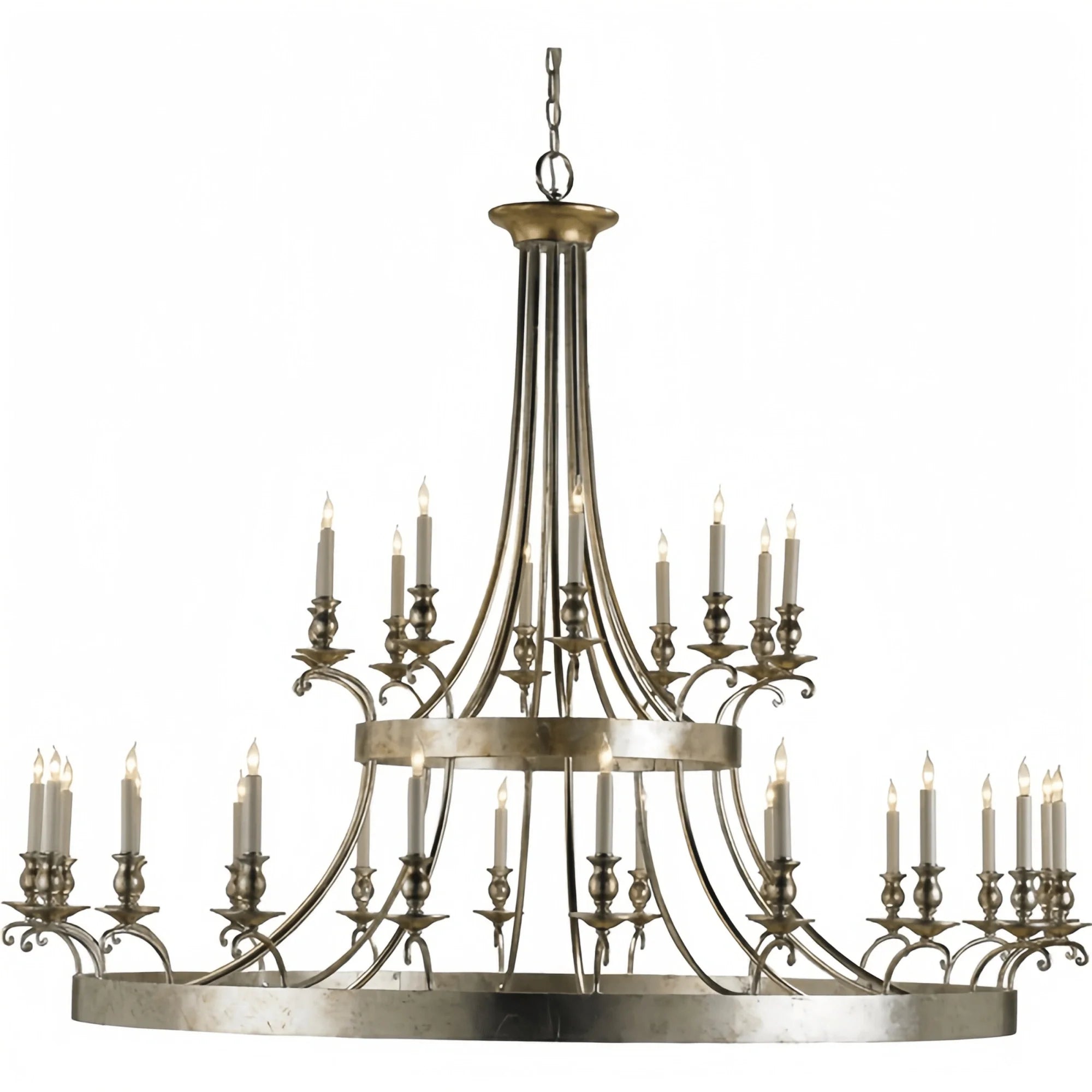 Vintage Large Iron Chandelier with Candle Rustic Farmhouse Pendant Lighting - Blushlighting