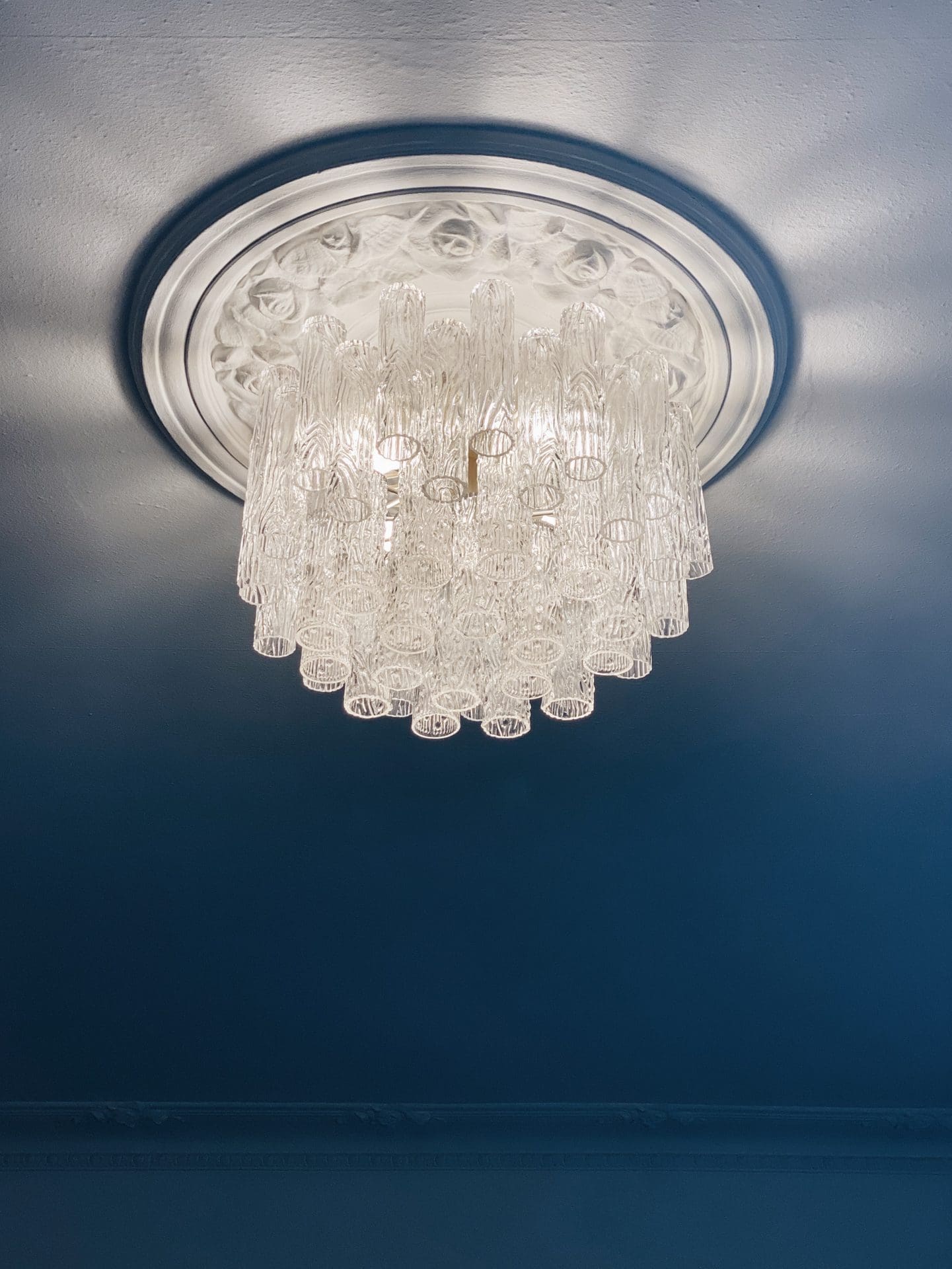Vintage – Murano chandelier for Venini – 1970 – Transparent - Blushlighting