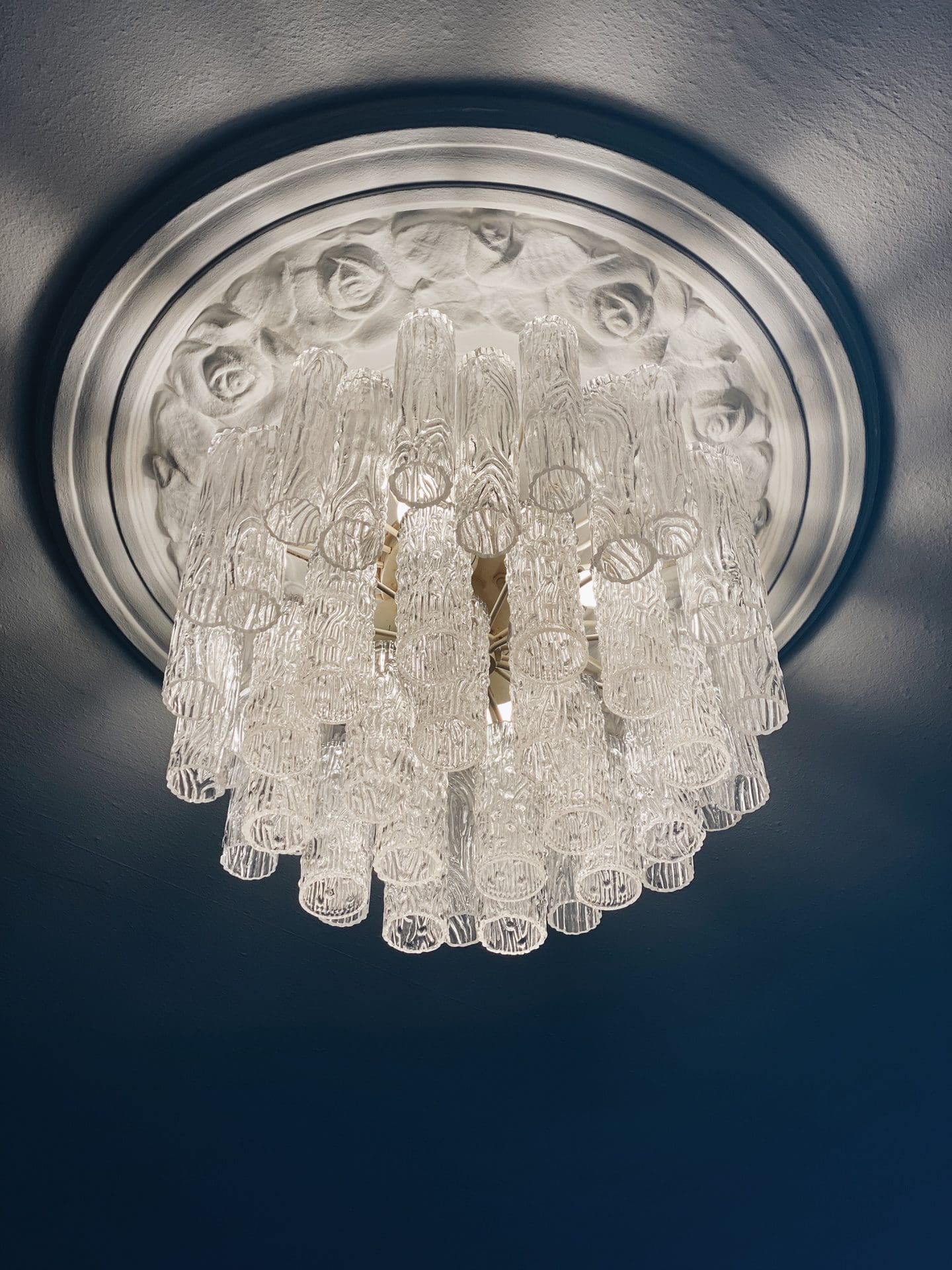 Vintage – Murano chandelier for Venini – 1970 – Transparent - Blushlighting