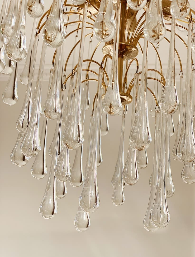 Vintage – Murano chandelier – Teardrop – 68 drops – Clear - Blushlighting