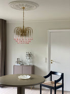 Vintage – Murano Teardrops Chandelier – 70s – Pink prisms - 47CM''DBlushlighting