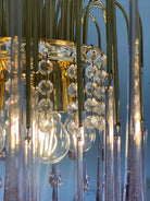 Vintage – Murano Teardrops Chandelier – 70s – Pink prisms - 47CM''DBlushlighting