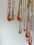 Vintage – Murano Teardrops Chandelier – 70s – Pink prisms - Blushlighting