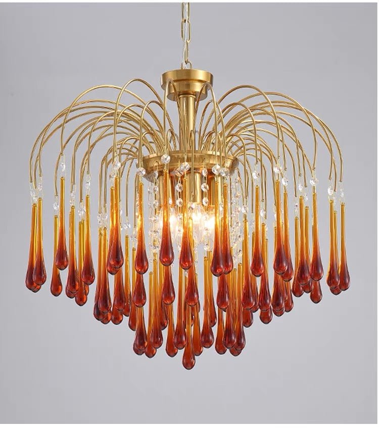 Vintage – Murano Teardrops Chandelier – 70s – Pink prisms - 75cm''DBlushlighting