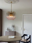 Vintage – Murano Teardrops Chandelier – 70s – Pink prisms - Blushlighting