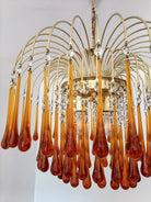 Vintage – Murano Teardrops Chandelier – 70s – Pink prisms - 75cm''DBlushlighting