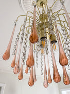 Vintage – Murano Teardrops Chandelier – 70s – Pink prisms - Blushlighting