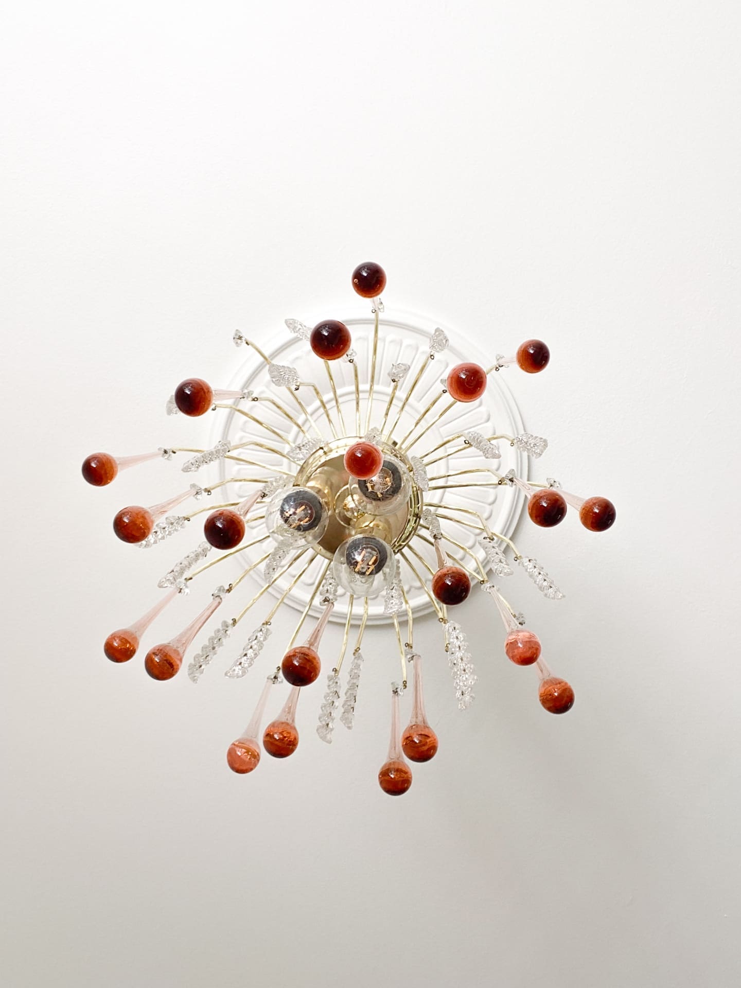 Vintage – Murano Teardrops Chandelier – 70s – Pink prisms - Blushlighting