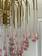 Vintage – Murano Teardrops Chandelier – 70s – Pink prisms - 47CM''DBlushlighting