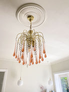 Vintage – Murano Teardrops Chandelier – 70s – Pink prisms - Blushlighting