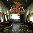 Vintage Rustic Resin Antler Candelabra Chandelier for Living Room / Restaurant / Cafe / Bar - Blushlighting