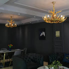 Vintage Rustic Resin Antler Candelabra Chandelier for Living Room / Restaurant / Cafe / Bar - Blushlighting