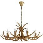 Vintage Rustic Resin Antler Candelabra Chandelier for Living Room / Restaurant / Cafe / Bar - 1Layer: 9 Lights D33.5"*H15.7"BrownWarm LightBlushlighting