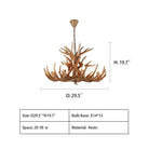 Vintage Rustic Resin Antler Candelabra Chandelier for Living Room / Restaurant / Cafe / Bar - 1Layer: 9 Lights D33.5"*H15.7"BrownWarm LightBlushlighting