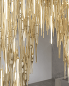Vitara Glass Drop Chandelier - ∅ 23.6″ x H 78.7″GoldWarm lightBlushlighting