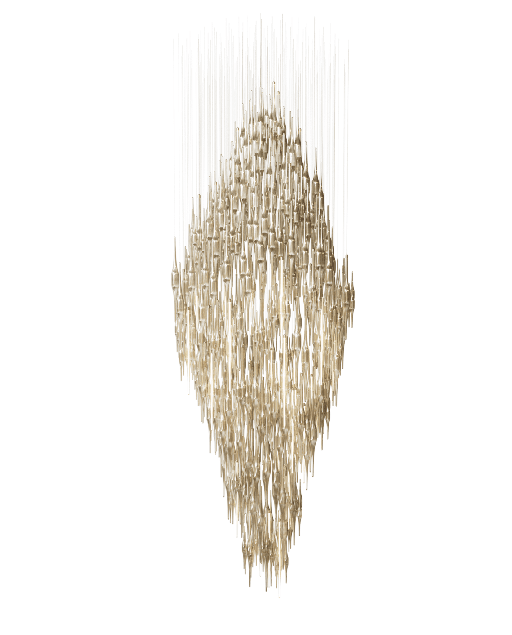Vitara Glass Drop Chandelier - ∅ 31.5″ x H 98.4″GoldWarm lightBlushlighting