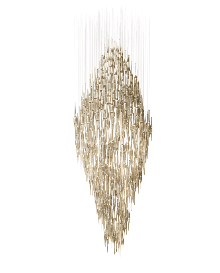 Vitara Glass Drop Chandelier - L 47.2″ × W 31.5″× H 78.7″GoldWarm lightBlushlighting