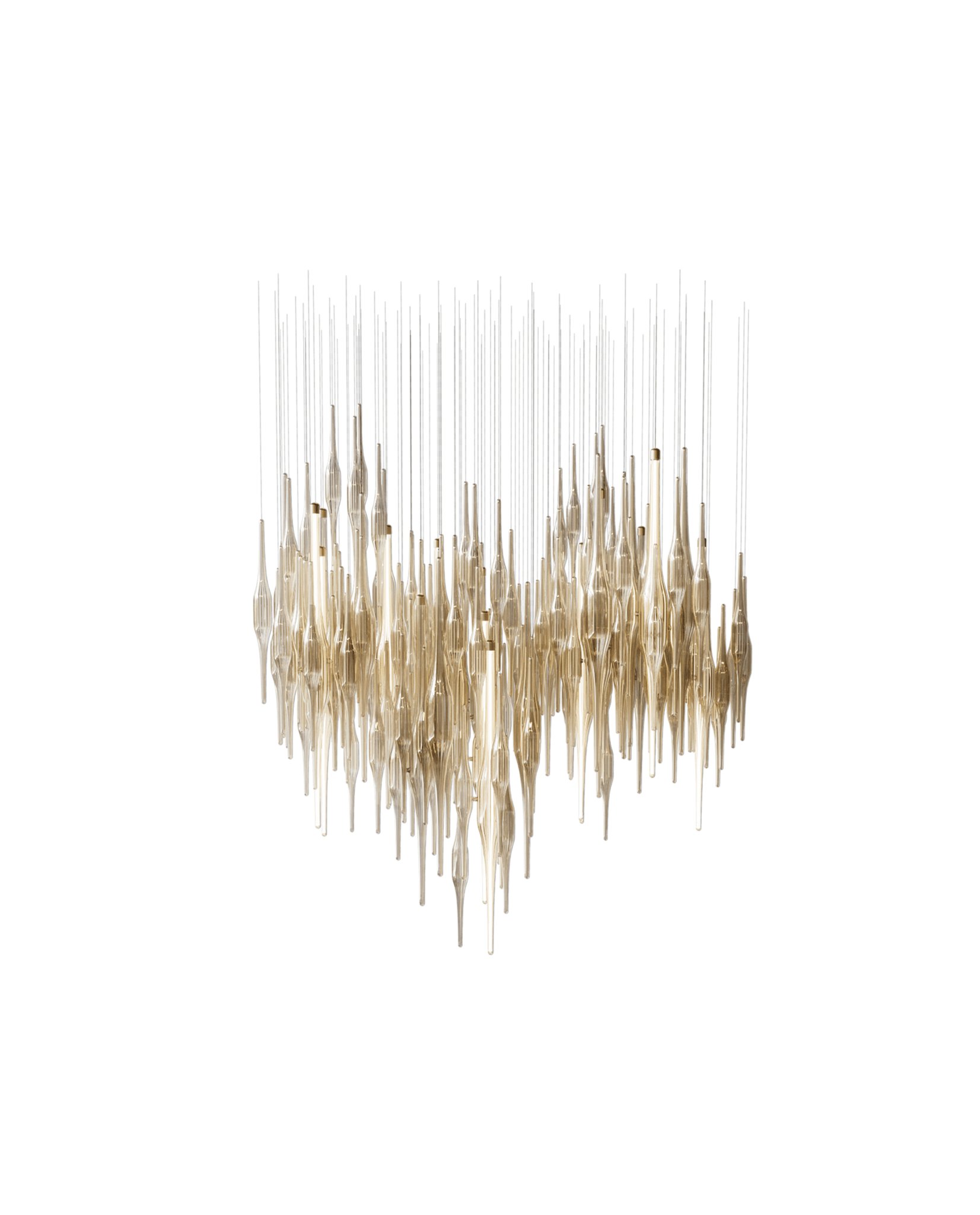 Vitara Glass Drop Chandelier - L 47.2″ × W 31.5″× H 78.7″GoldWarm lightBlushlighting