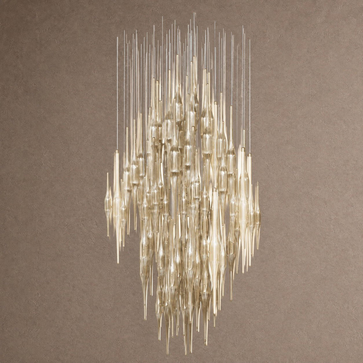 Vitara Round Chandelier - ∅ 23.6″ x H 78.7″GoldWarm lightBlushlighting