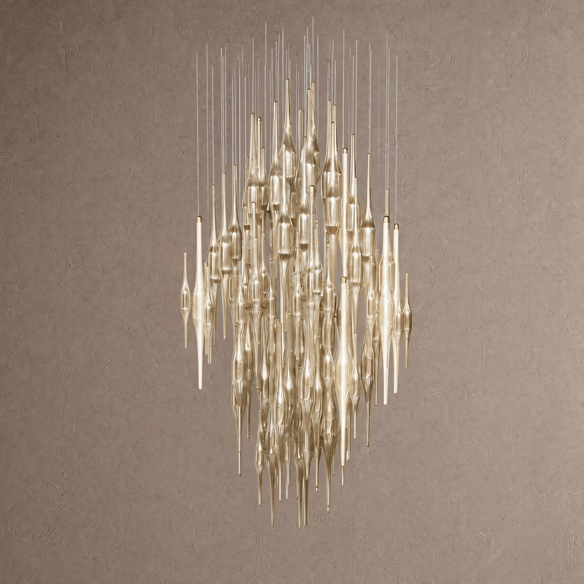 Vitara Round Chandelier - ∅ 23.6″ x H 78.7″GoldWarm lightBlushlighting