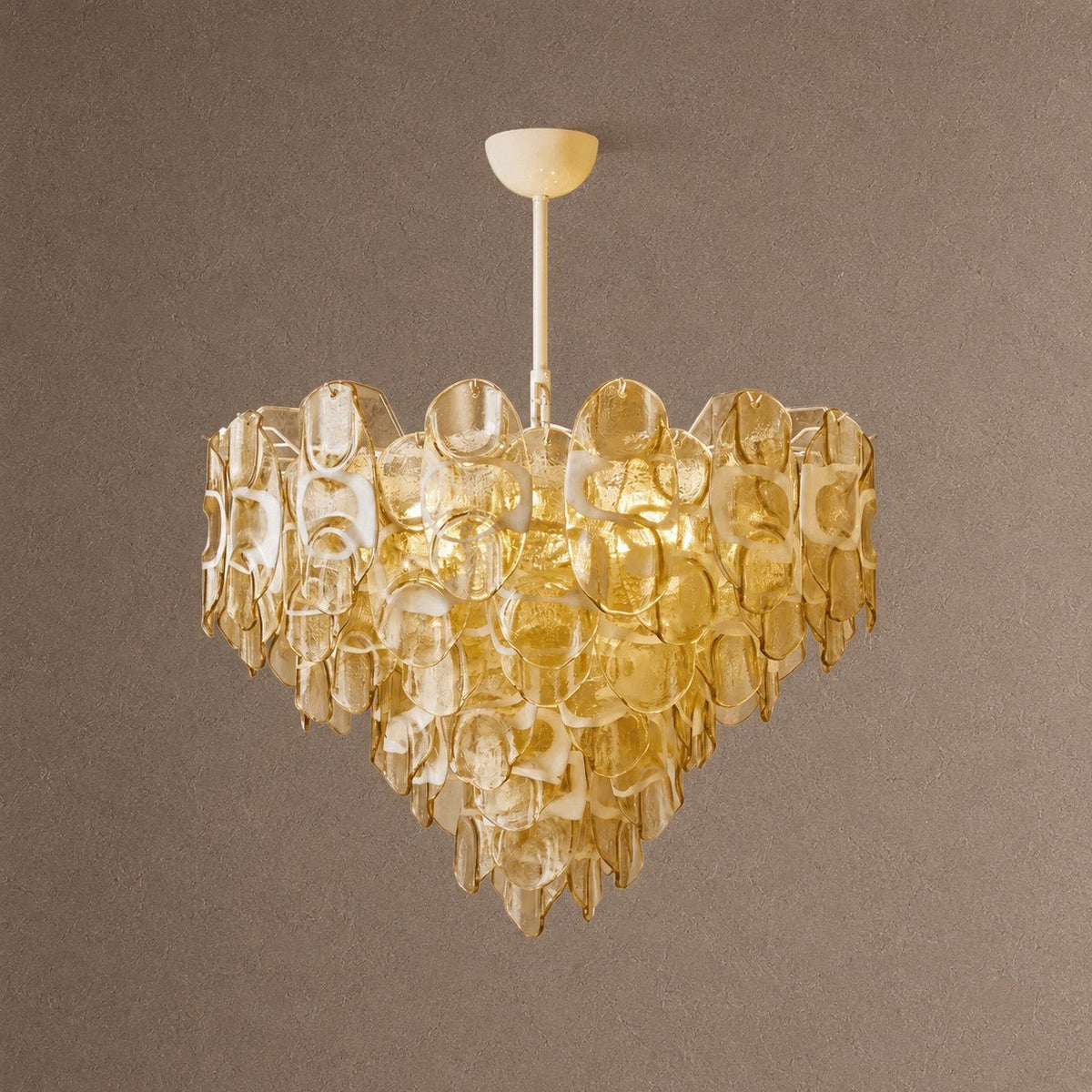 Vivara Tiered Chandelier - ∅ 39.4″ x H 27.6″Yellow GlassBlushlighting