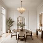 Vivienne Frosted Glass & Crystal Chandelier - 24" Dia (60 cm) (2)Blushlighting