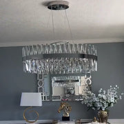 Blushlighting Oval Post-modern Light Luxury Crystal Chandelier For Kitchen Island/Dining Room